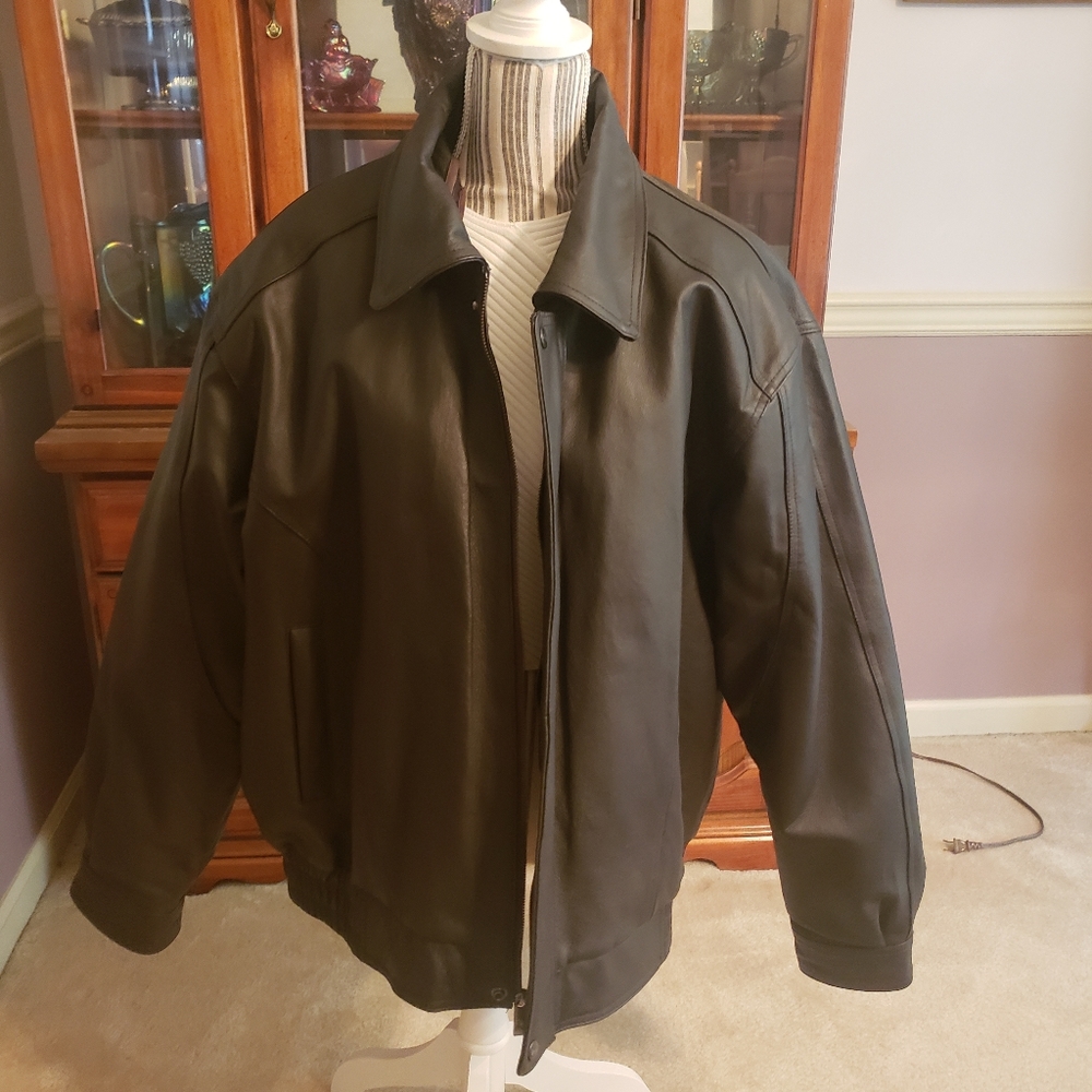 Reeds Lambskin Leather Brown Bomber Jacket Coat 2xxl 2 Extra Large⁸